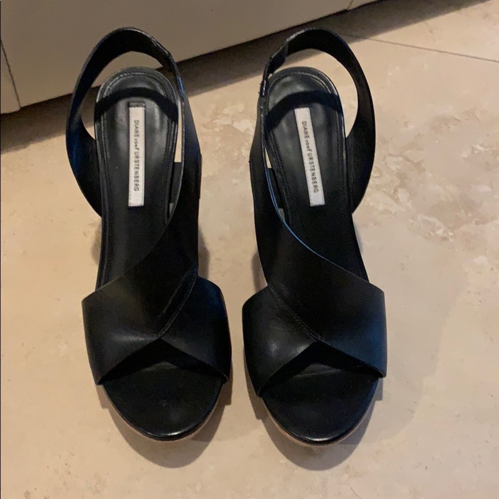 Diane vonFurstenberg black wedge.